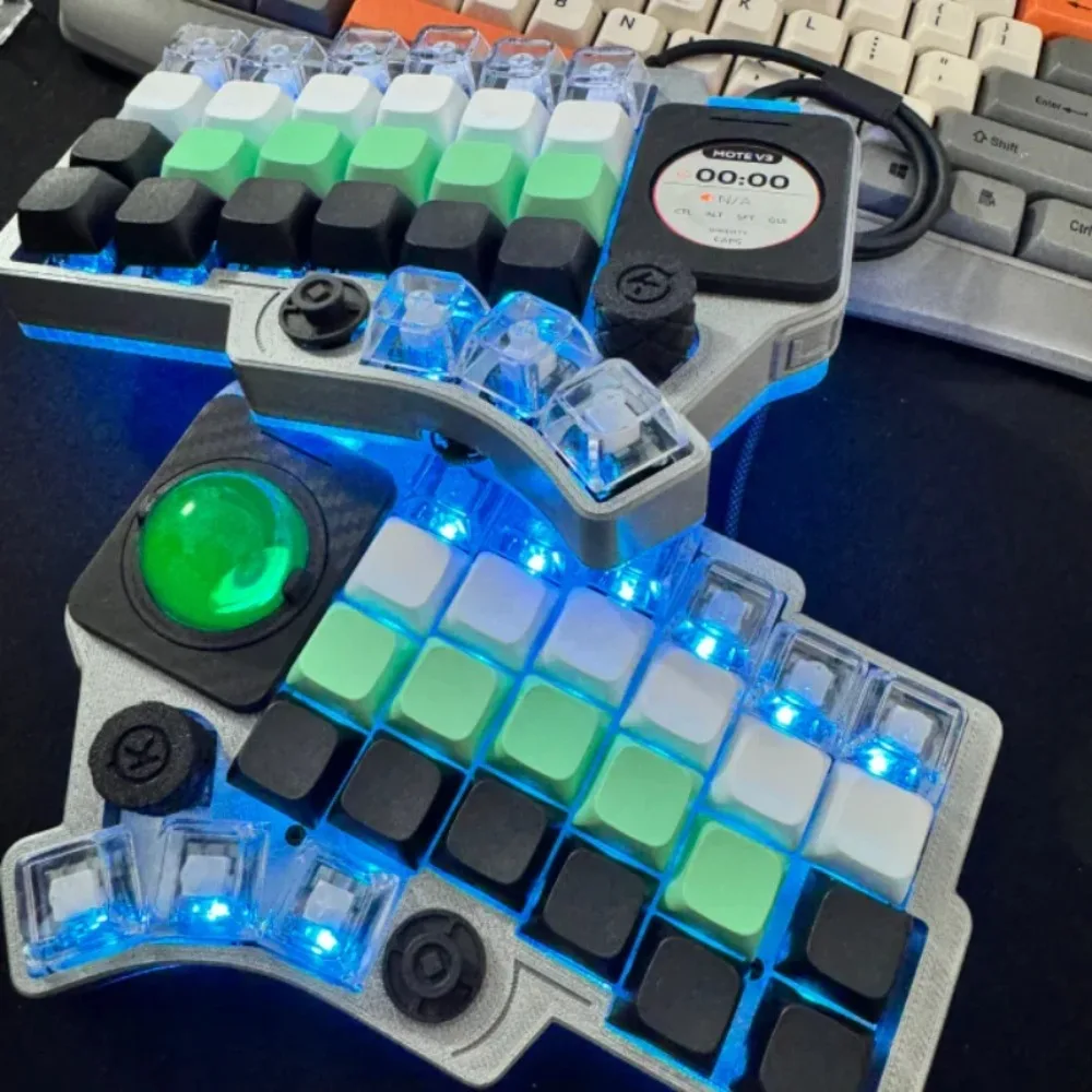 MOTE V3 Wire Split Keyboard Kit Customized RGB Hot Swap Ergonomic Creative Design Mechanical Keyboard Accessories for Gamer Gift