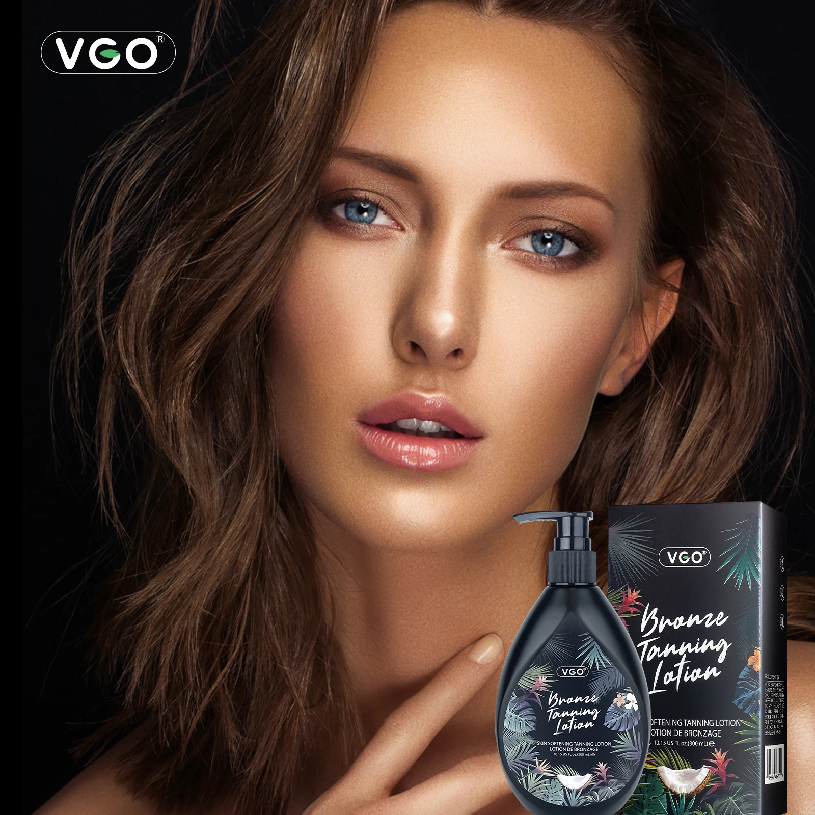 VGO Bronze Tanning Lotion Sunscreen Moisturizes and Repairs Skin Forms Dark Tan Protects and Nourishes Skin 300ML