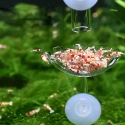 Aquarium Fish Tank Shrimp Food Feeder Clear Glass Feeding Tube Dish Suction Air Shrimp Bowl Feeder Tube forFish Tank Feeder Tray