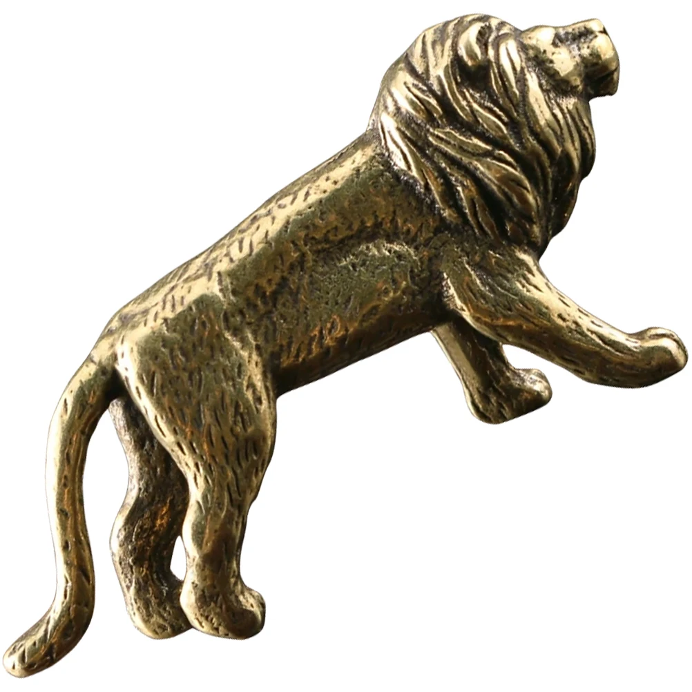

Brass Lion Statue Decor Unique Design Safe Fine Craftsmanship Exquisite Details Practical Popular Good Stability Indoor