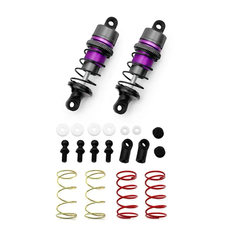 A63T-1/10 4Pair Of Metal Hydraulic Shock Absorbers RC Remote Control Car Flat Racing Drift Car (63Mm) Purple
