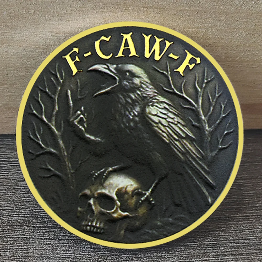 

Dark Humor Raven Coin – Gothic Crow with Skull, Bold Sarcasm Message, Unique Statement Piece for Rebellion and Attitude Lovers