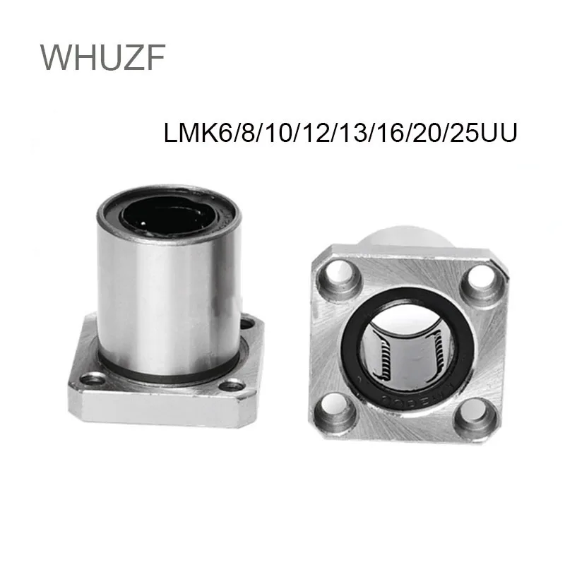 WHUZF 5pcs LMK6UU LMK8UU LMK10UU LMK12UU LMK16UU LMK20UU LMK25UU LMK30UU Type Flange Linear Bearing for 3D Printer Linear Rod