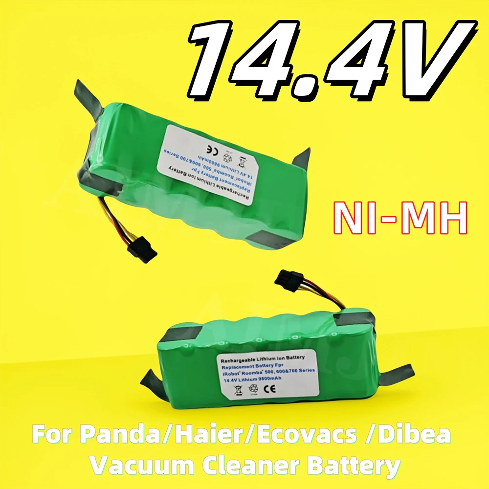 

Rechargeable Battery Upgrade Sweeping Robot 14.4V 9800mAh For Panda/Haier/Ecovacs /Dibea Vacuum Cleaner Battery