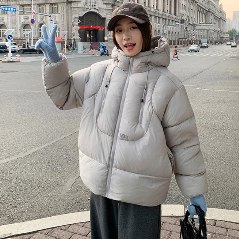 2025 가을 겨울 여성 파카 코트 한국 신상 루즈 후드 두꺼운 따뜻한 숏 다운 코튼 패딩 재킷 여성 아우터웨어 탑스