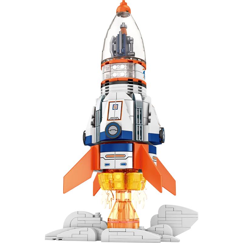 مجموعة ألعاب تجميع نموذج مكعبات بناء صاروخ رائد فضاء لمحطة الفضاء للأطفال #6
