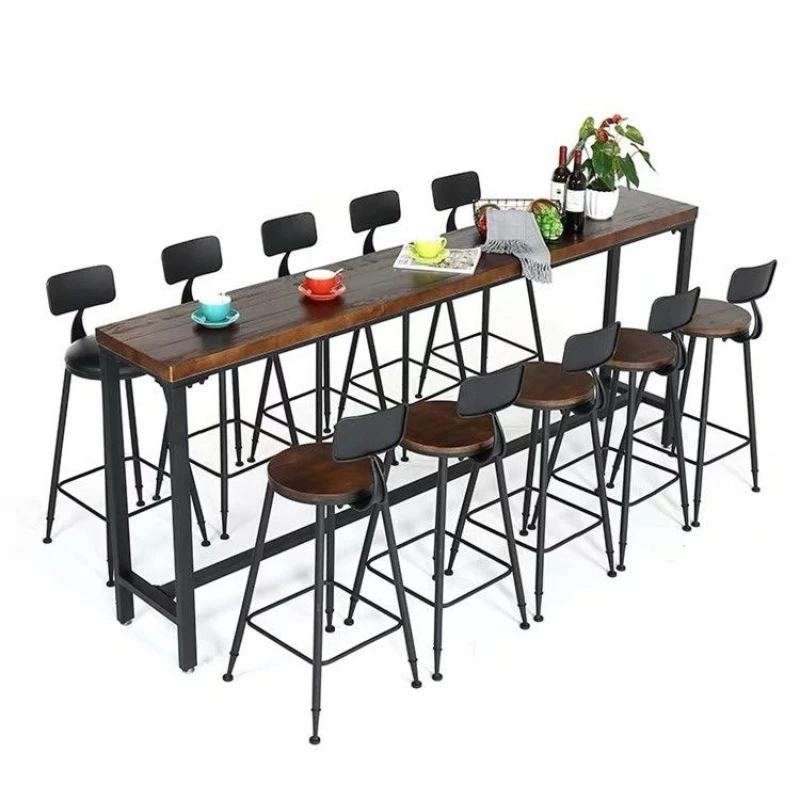 Household balcony light luxury leisure milk tea shop window bar high stool