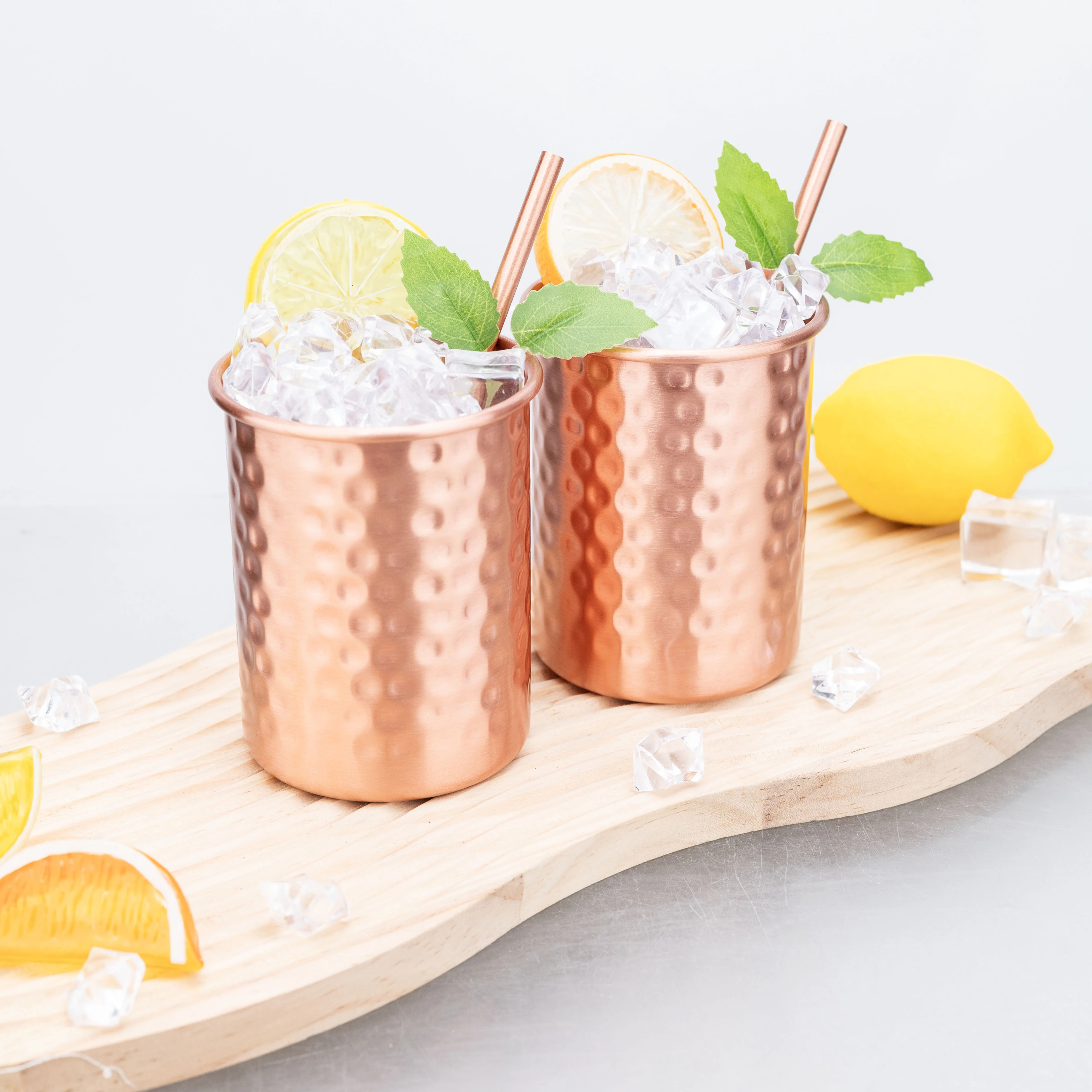 100% 400ml Copper Moscow Mule Mug With Straw 2/4PCS Durable Coppery Beer Mugs Coffee Mug Milk Cup Cocktail Pure Copper Bar Cup - view 4