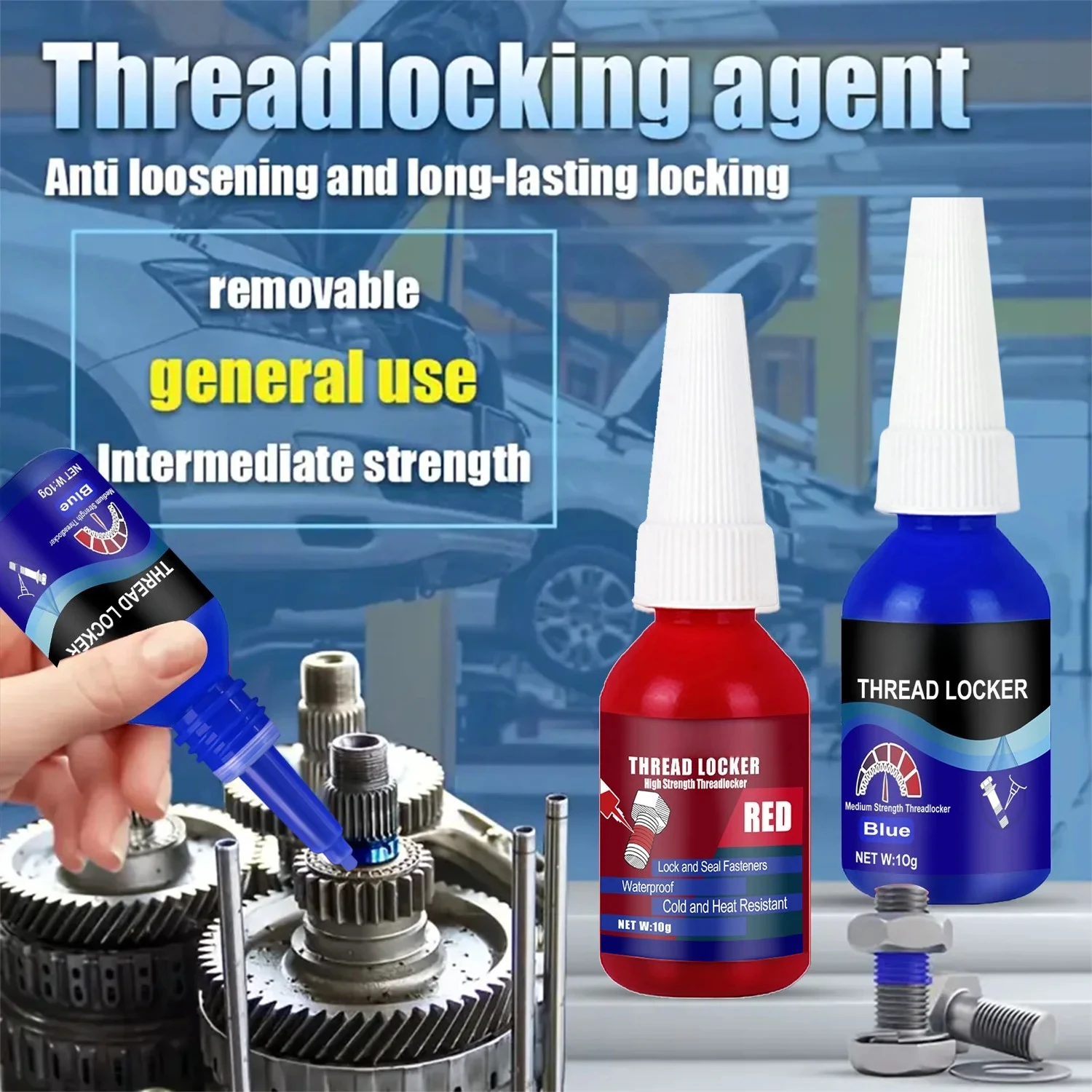 Screw Glue 10ml Anaerobic Strong Anti-slip Fastening Thread Locker High And Low Strength High Temperature Resistant Removable