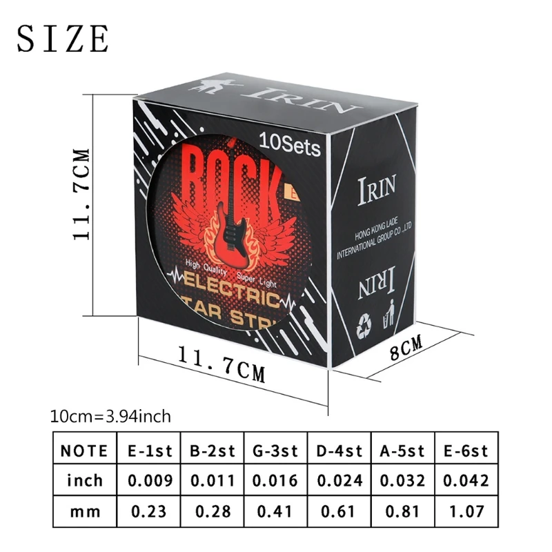 10 Sets E680 Electric Guitar Strings Metal Rock Hexagonal Stainless Steel Electric Guitar String Sets Guitar Accessories