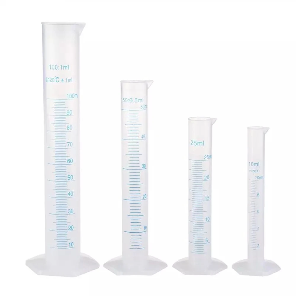 Measurement Chemistry 10/25/50/100/250/500ml Graduated Tube Graduated Cylinder Measuring Cylinder Plastic Measuring Cylinder