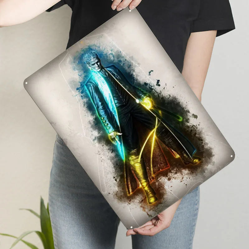 Vergil صفيح علامات لعبة فيديو ملصق ملصق صور جدار ديكور علامة معدنية مخصصة للجدار الفن الديكور بار عصا غرفة ديكو #3