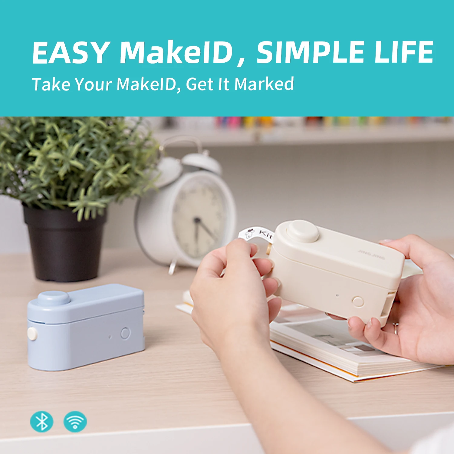 MakeID L1 Wireless BT Thermal Label Printer Sticker Tag Auto Cutting use for iOS Android