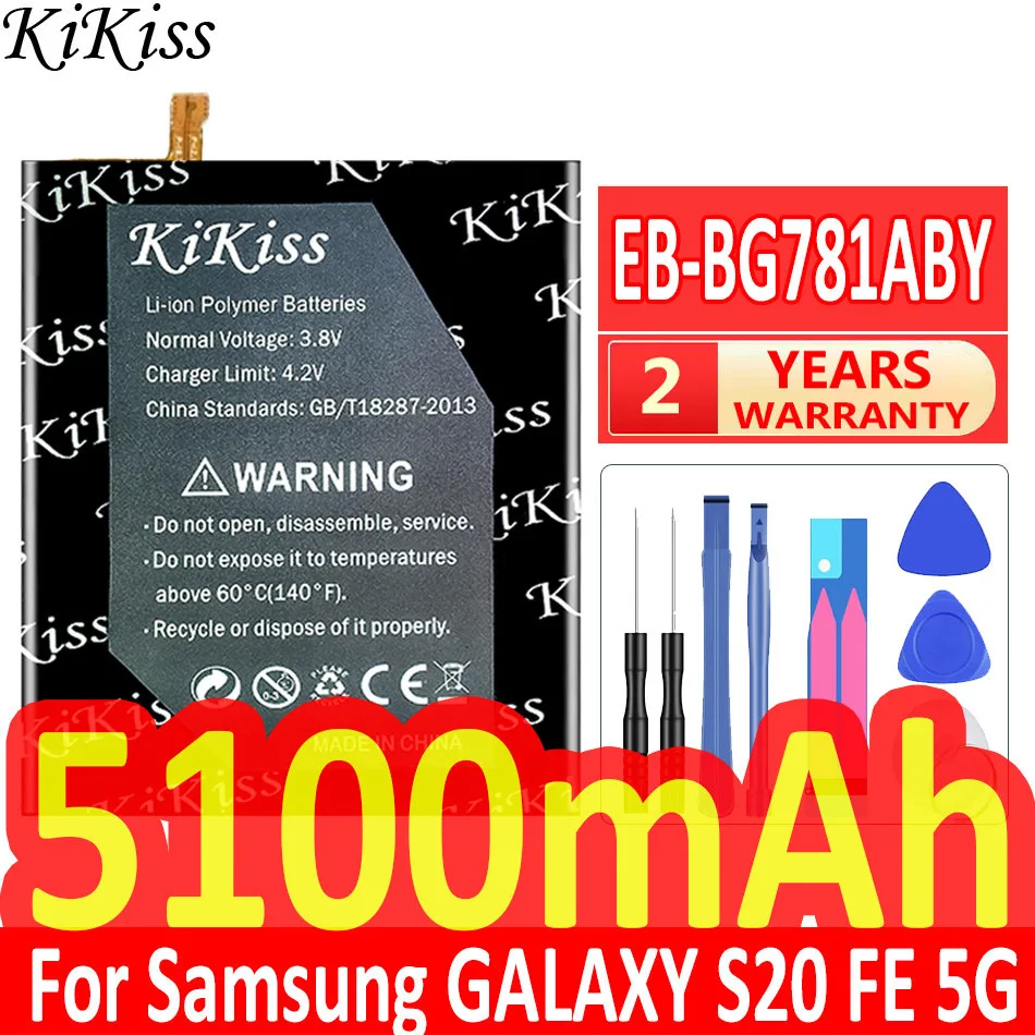 KiKiss EB-BG781ABY 5100mAh Replacement Battery for Samsung Galaxy S20 S 20 FE 5G SM-G781 A52 SM-A526/DS Batteries Tools