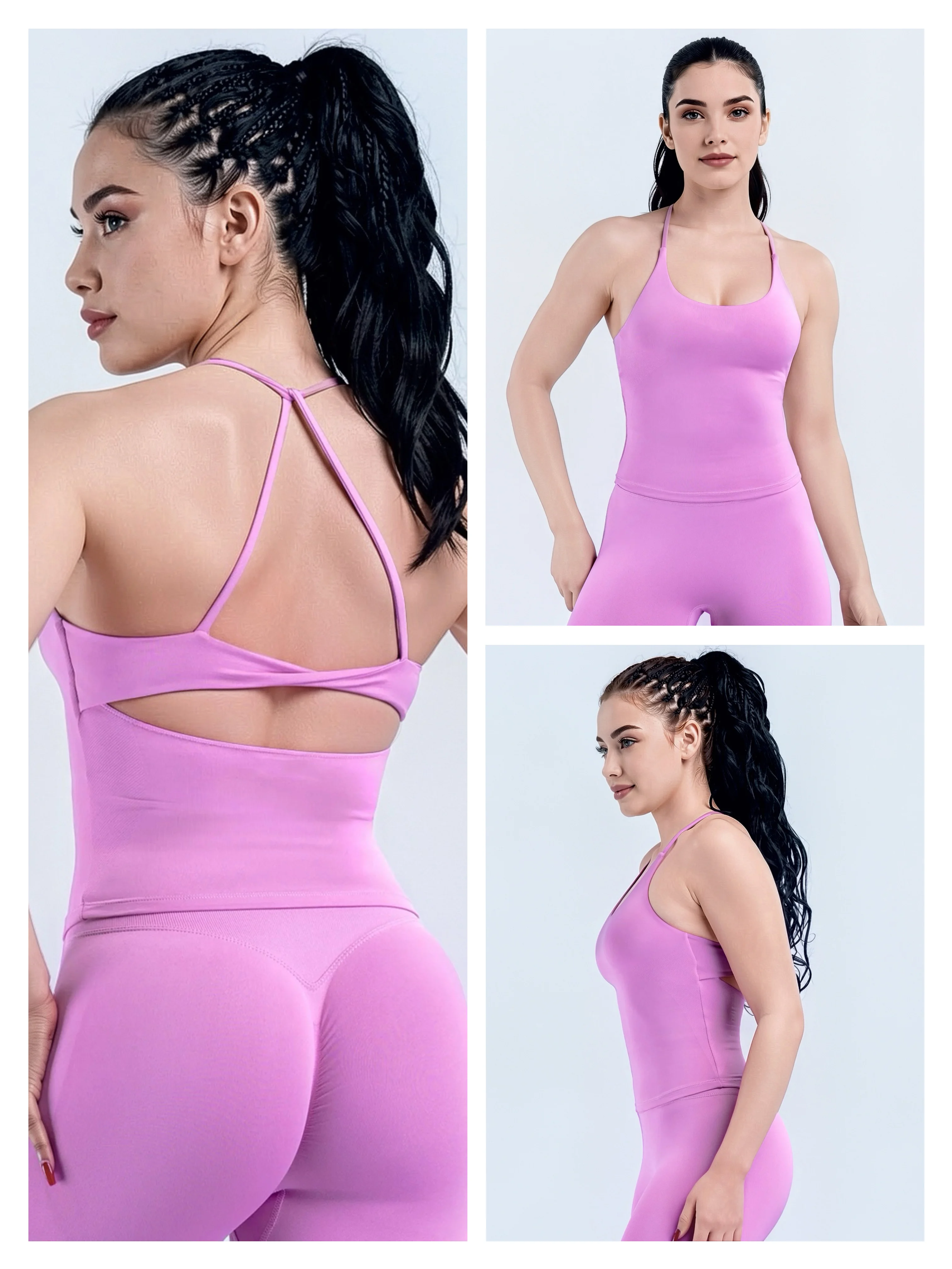 

DFLOGO dynamic lace up top sportswear high support push up fitness vest back cross training Pilates yoga running sports bra
