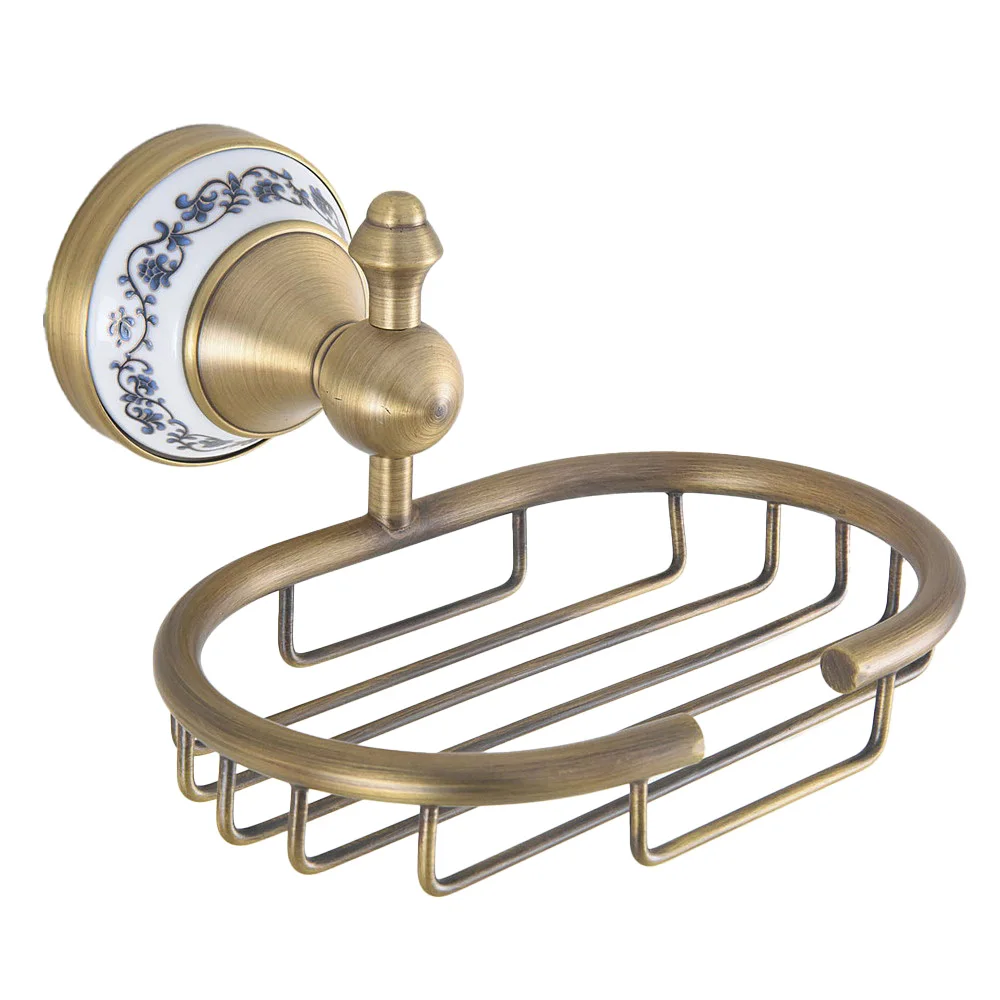 Antique Brass Wall Mount Soap Dish, Bathroom Shower Soap Holder, Soap Dish Storage Basket Lba777