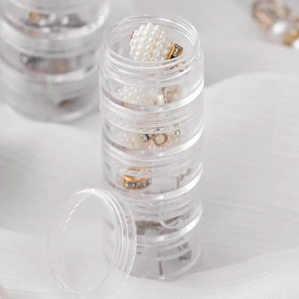 New Multilayer Cosmetics Tray Earring Ring Dust Box Earring Storage Box Transparent Portable Jewelry Storage Box