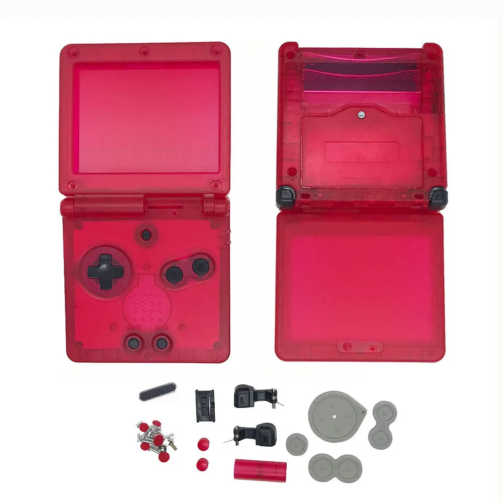 Carcasa nueva para GBASP, carcasa GBA SP con botones y juegos de pegatinas de repuesto para accesorios de juego Gameboy Advance SP