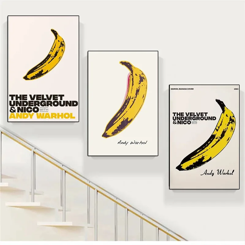 Famous artist banana artwork poster and print abstract fruit canvas painting pop wall art living room home decor painting