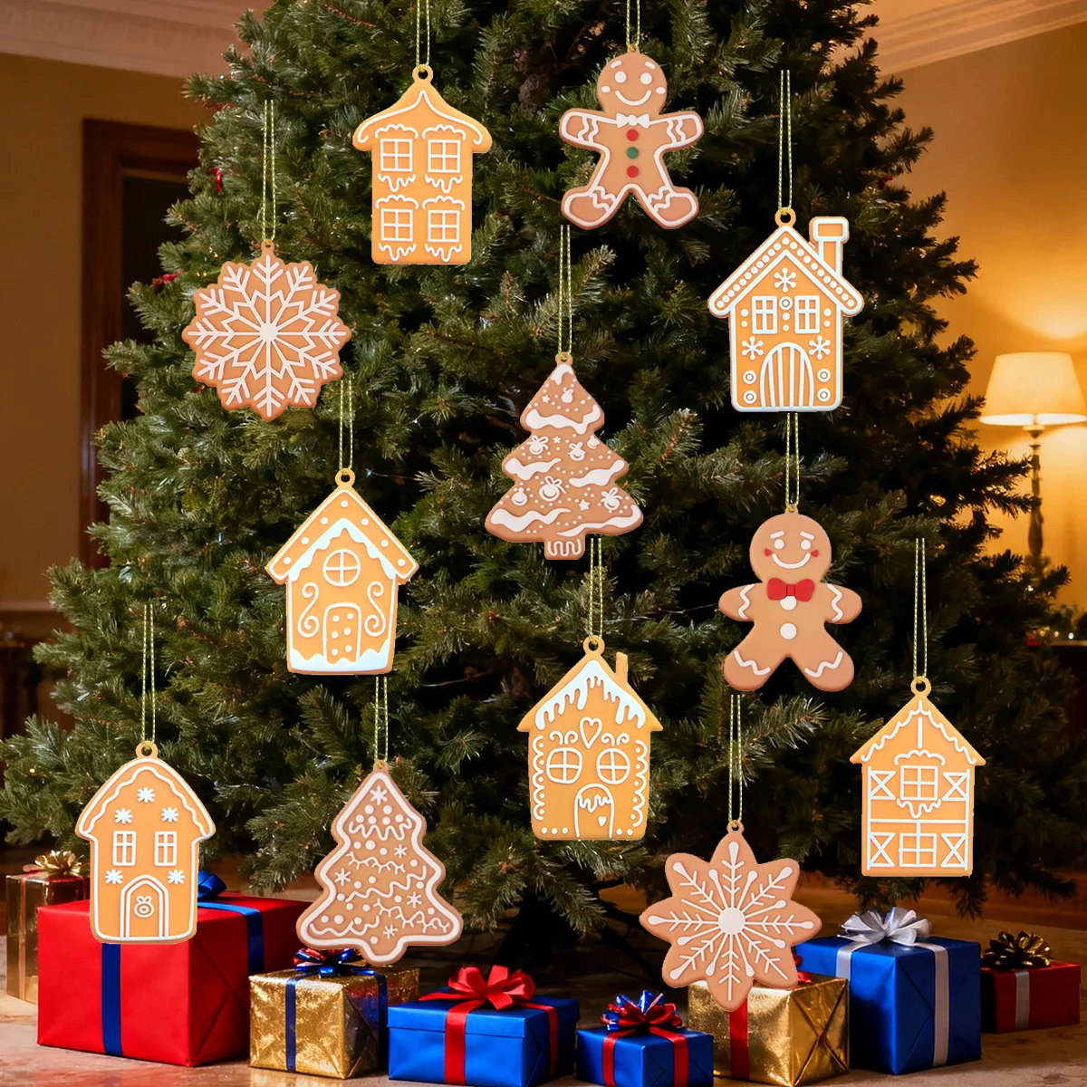 12 قطعة من زينة عيد الميلاد عل - مراجعة Home Fragrance Gingerbread وسعره