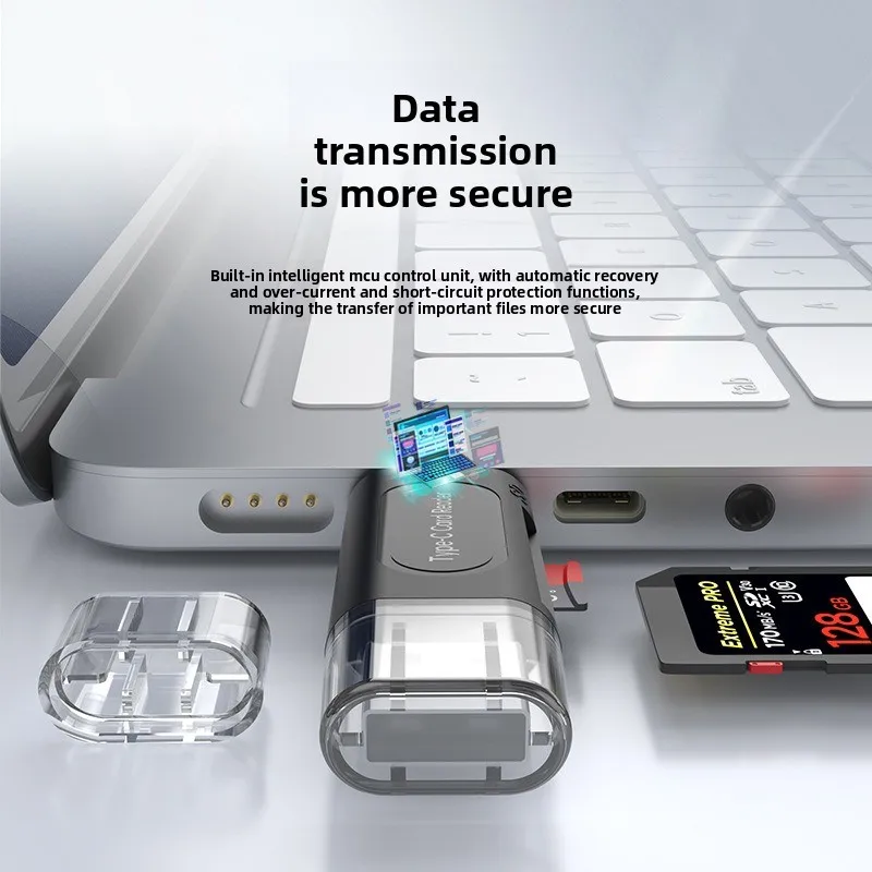 قارئ بطاقات USB 2.0 صغير عالي السرعة 4 في 1 الأكثر مبيعًا، محول OTG للهواتف المحمولة