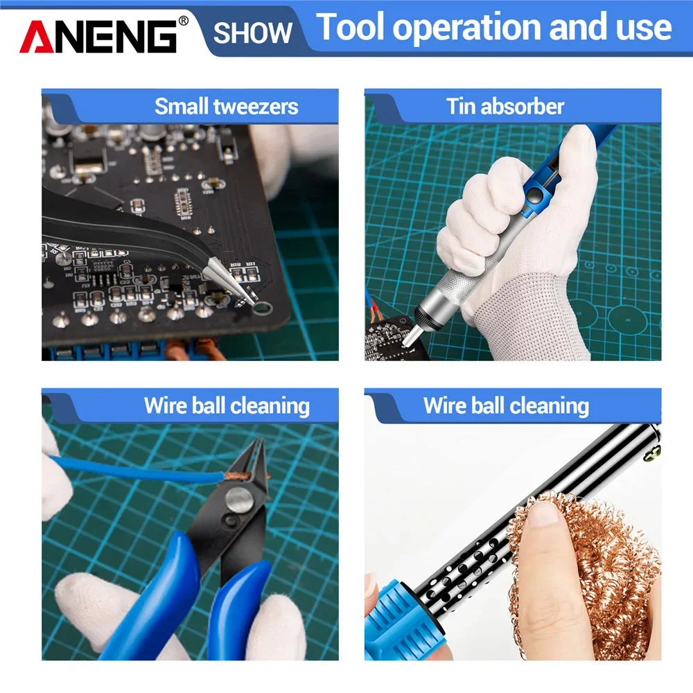 ANENG SL402 Electric Soldering Irons 30/40/60W Temperature Adjustable 220/110V Welding Repair Mica Heating Core Solder Tip Tools