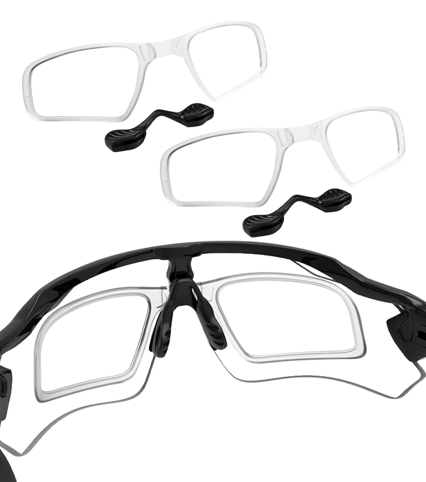 

Insert Clip-On RX Adaptor Lens Carrier with Large Nosepad for Oakley RadarLock Path OO9181 OO9206 OO9183 OO9196 OO9170 OO9182