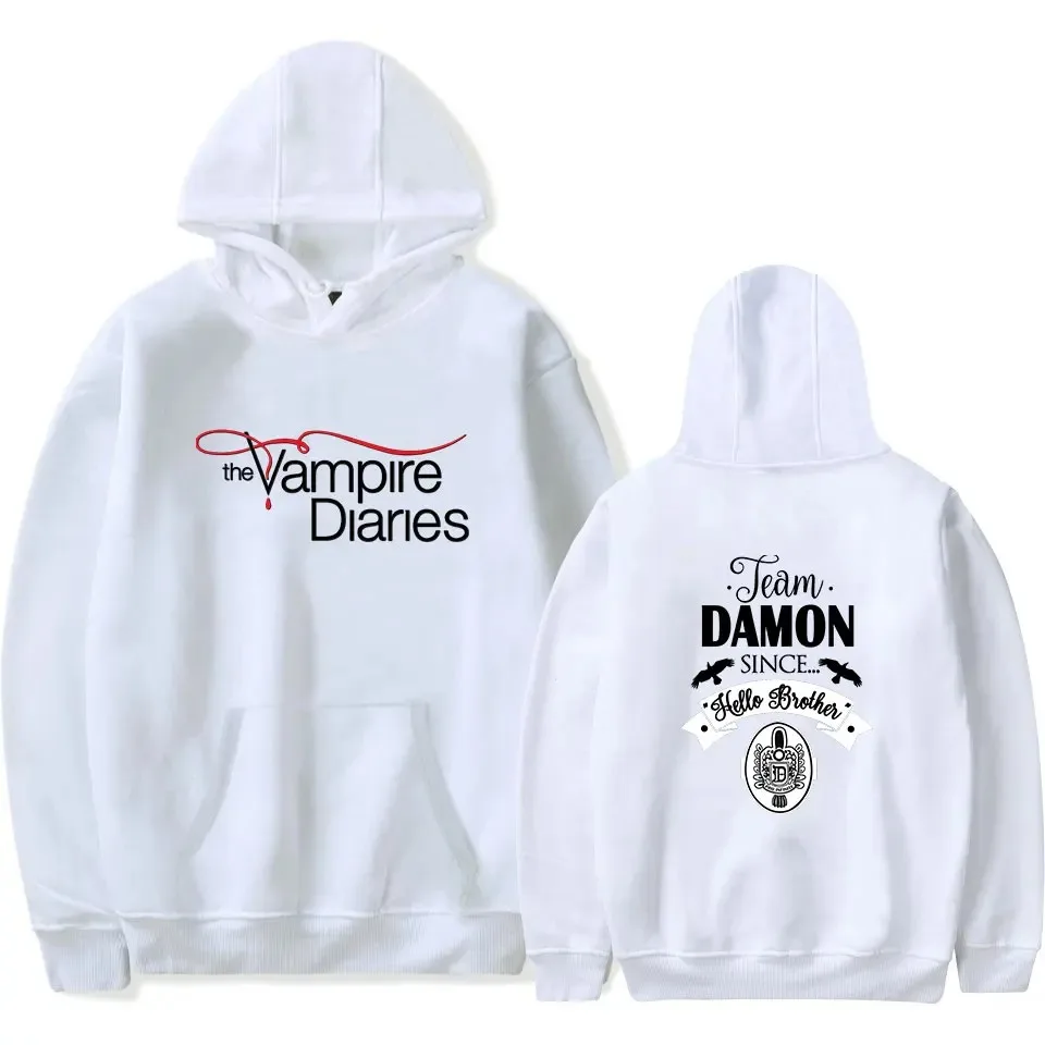 Unissex The Vampire Diaries Moletom with female and male cap, Harajuku moletons, street style, wedding clothes, large size