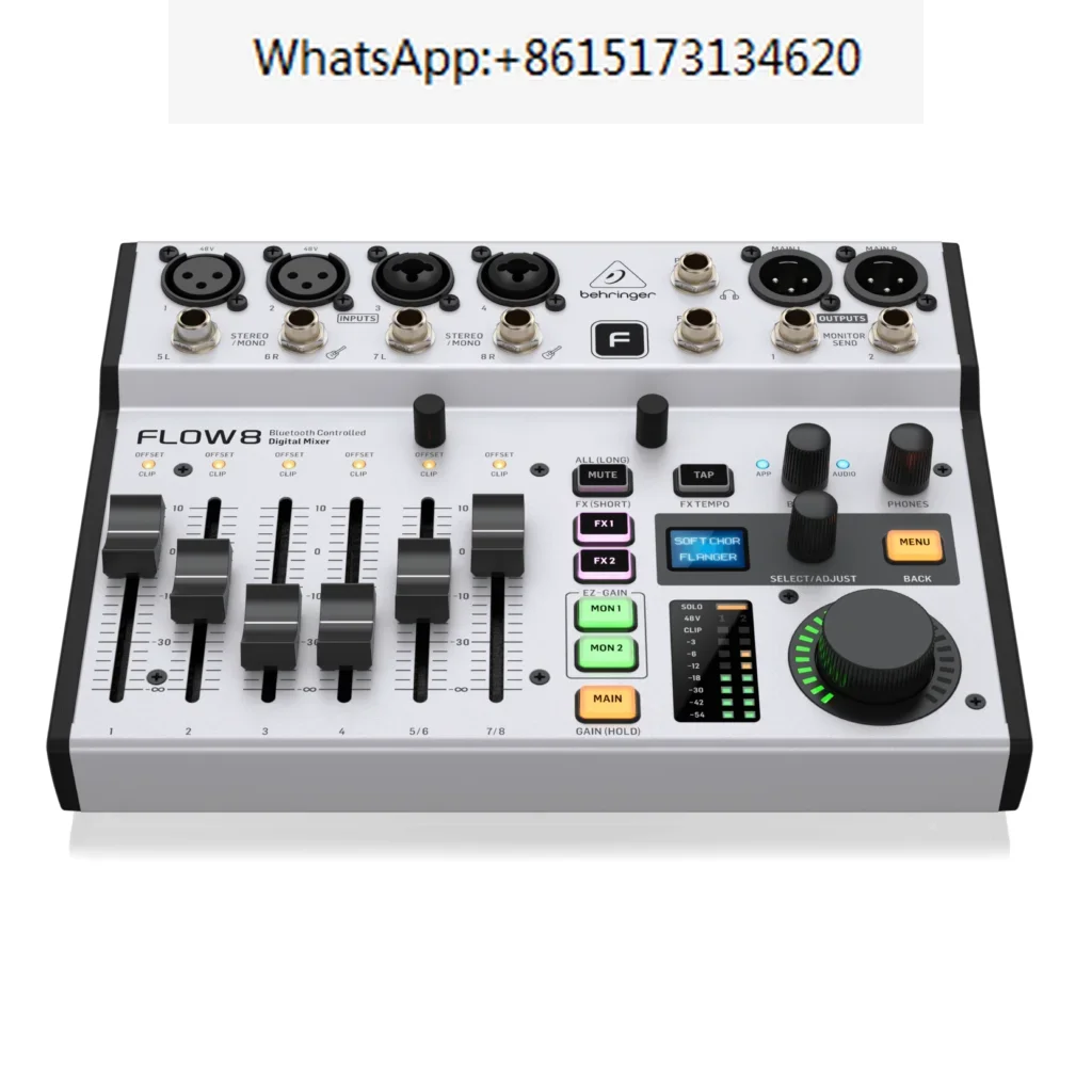 flow 8 8-Input Digital Mixer 2 FX Processors and USB/Audio Interface for Bluetooth remote control