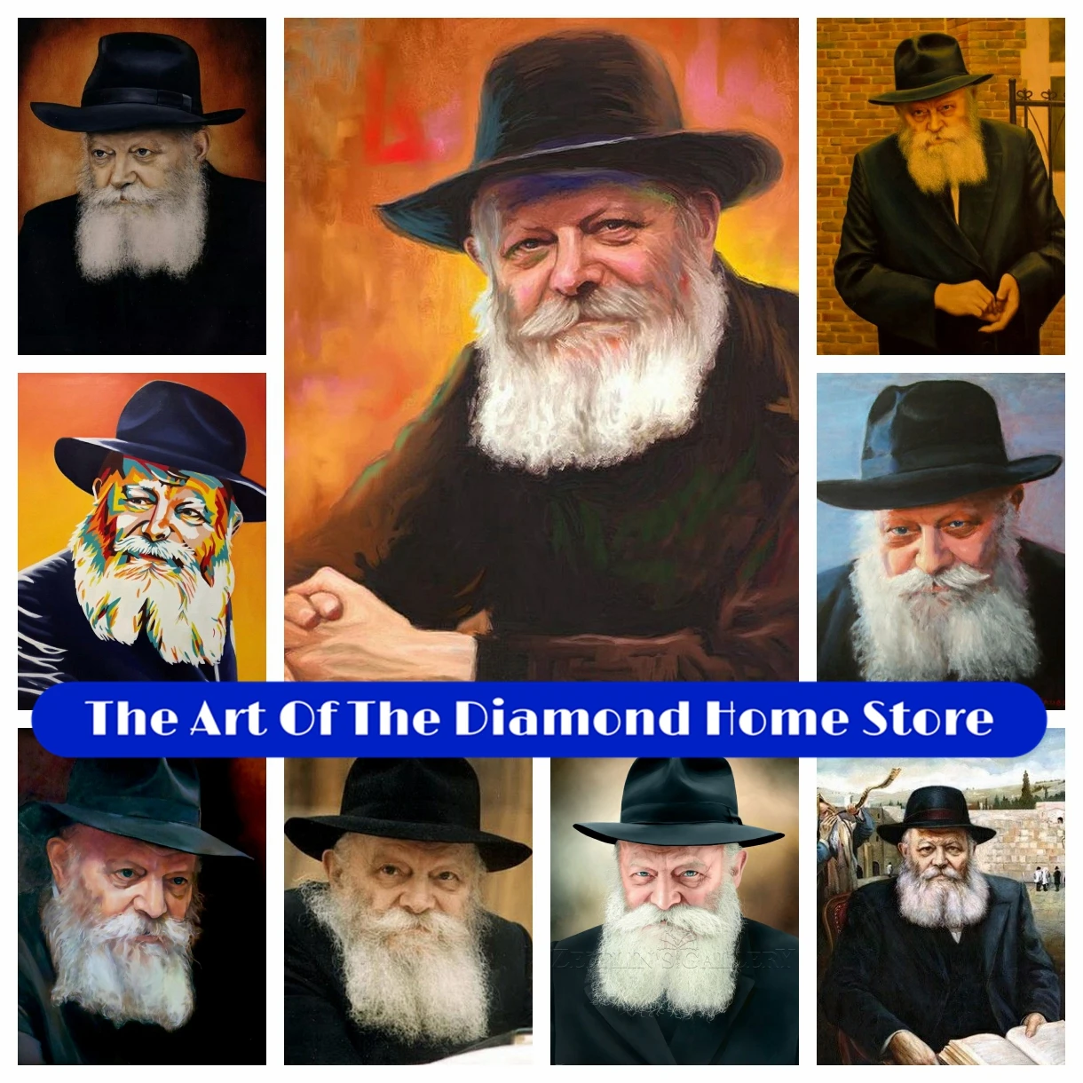 Spiritual Leader Rabbi Jews 5D AB Diamond Painting Embroidery Art Cross Stitch Mosaic Pictures Amateur Handmade Home Decor Gift