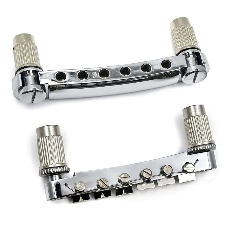 E-Gitarre Brücke Saitenhalter Kit mit Nieten obere untere Saite Brücke Saitenkissen für Les Paul Sg E-Gitarre – Detail 8