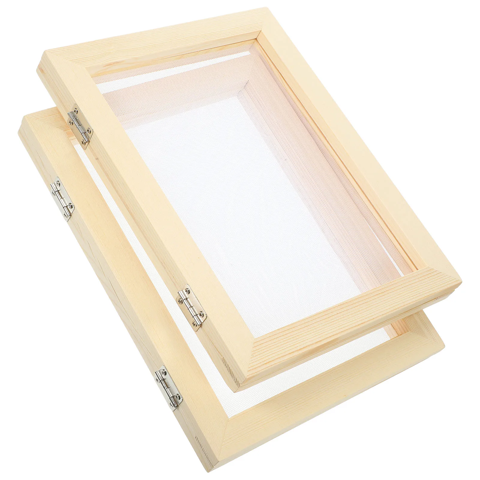 

2pcs Wooden Art Picture Frame Material Kit Paper Making Screen DIY Handicraft Kids Educational Tool Reusable Filter for T-shirt