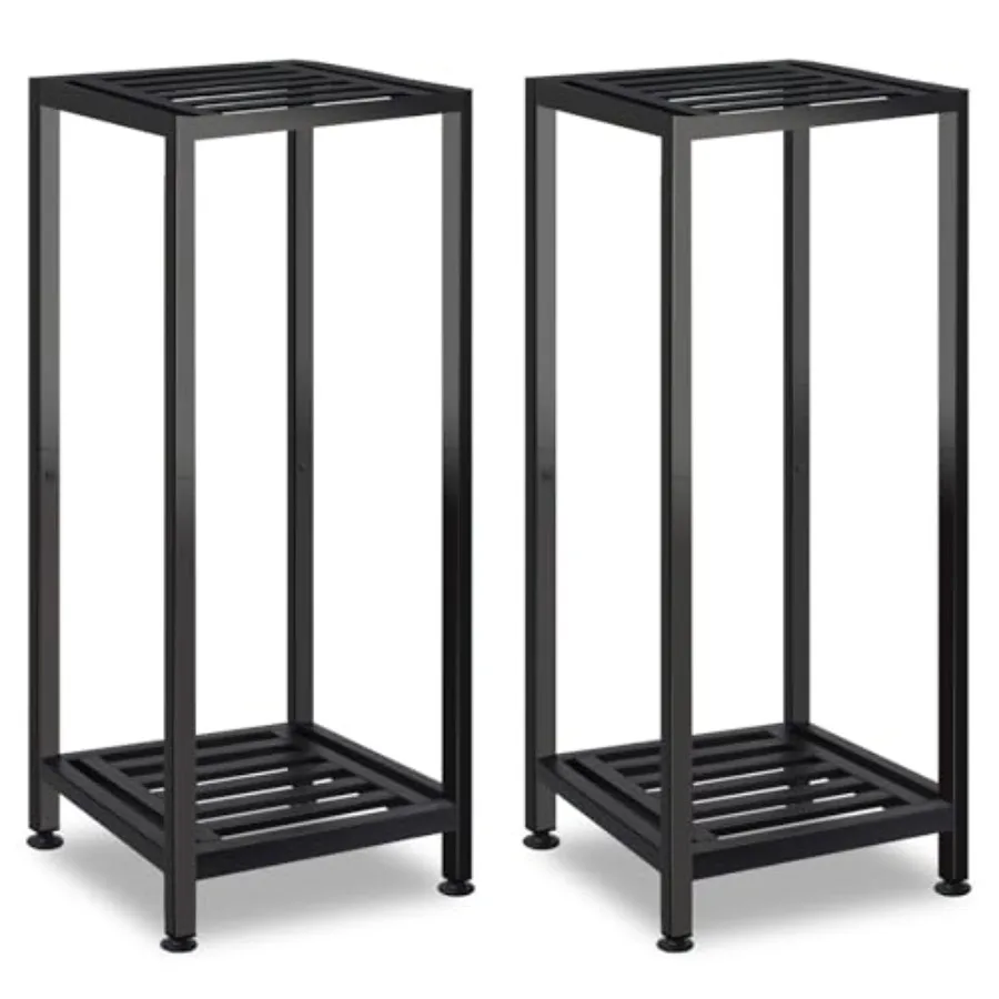 

2-Pack Plant Stand Indoor Outdoor, Heavy Duty Wrought Iron Pedestal Stands, Metal Plant Stand Decorative Flower Stand for Patio