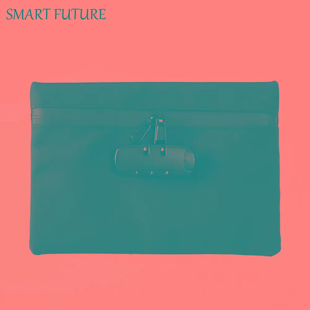 

Combination Lock Money Bag with Lock Canvas Waterproof Portable Locking Pouch Zip Closure Portable Security Document Bag Camping