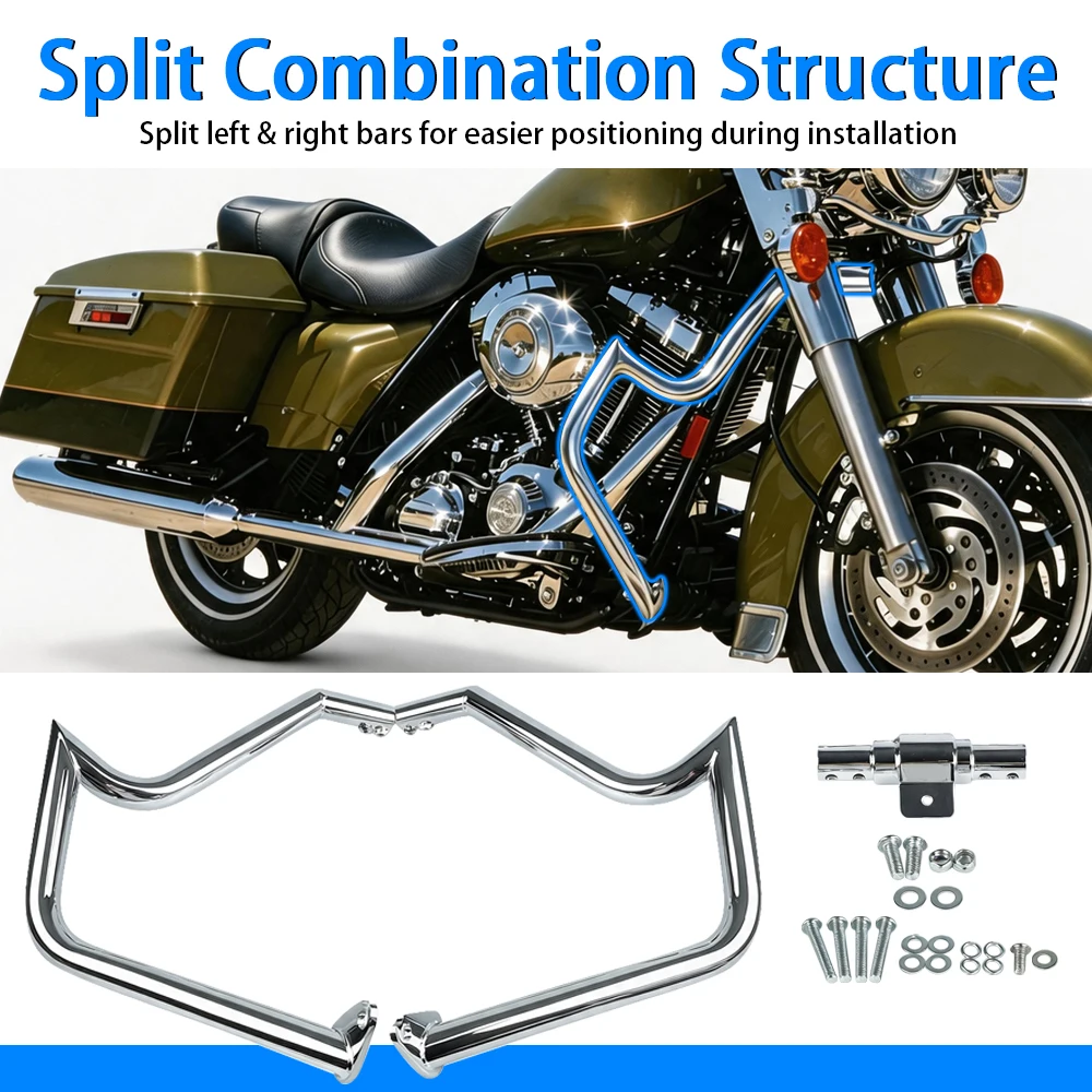 

Fit For Harley Touring 1997 - 2007 2008 Street Glide Road Glide Road King Electra Glide Chrome Engine Guard Highway Crash Bar
