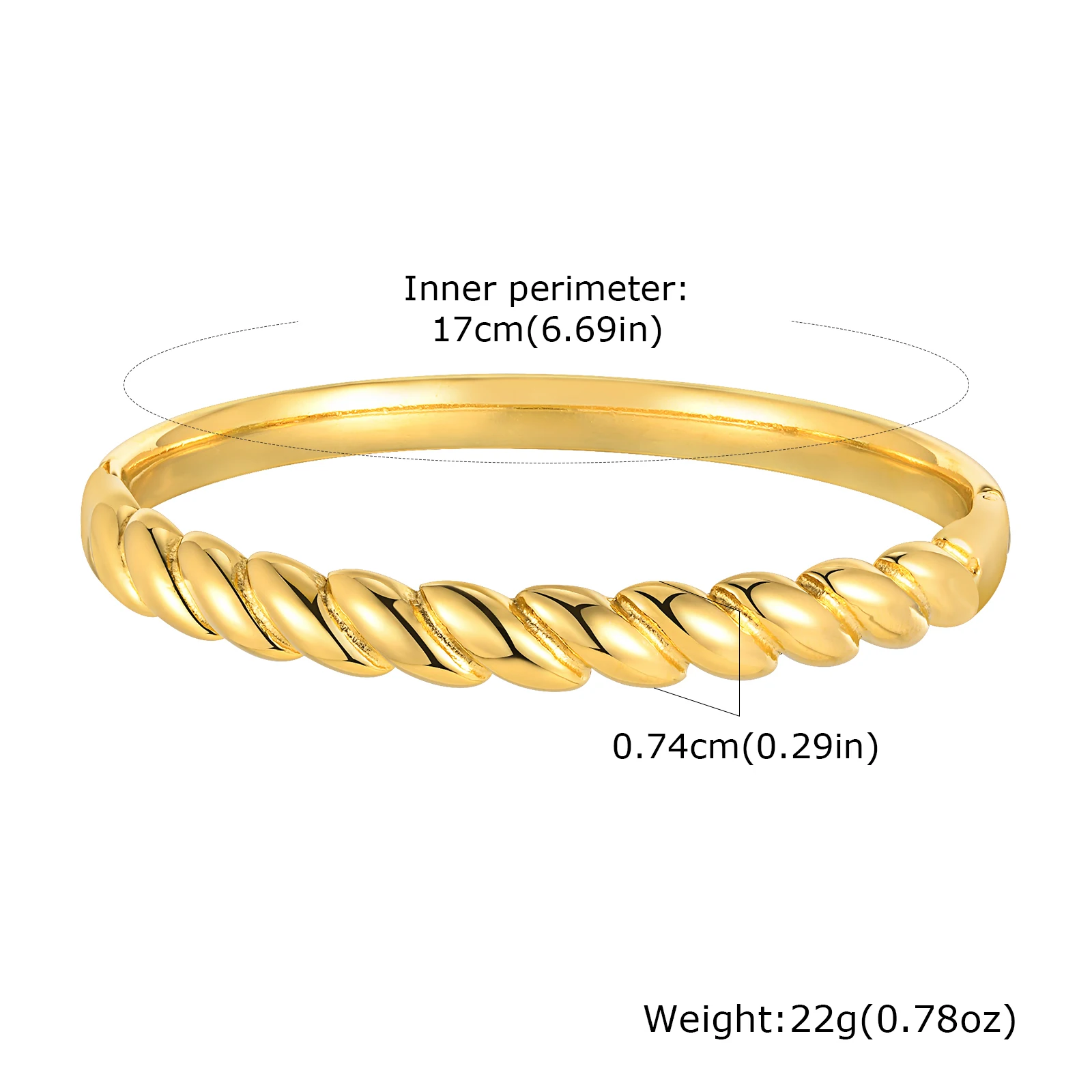 Vnox Stainless Steel Bangles For Women,Simple Atmospheric Round Smooth Twists/Cross/Twill Open Bangle,Fashion Jewelry Party