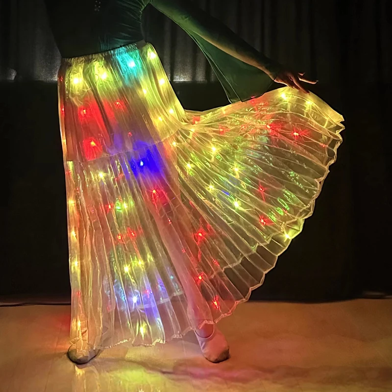 Led Rok Vrouwen Buikdansen Light Up Rok Lange Tutu voor Meisjes Rave Accessoires Glow Carnaval Stage Performance Props