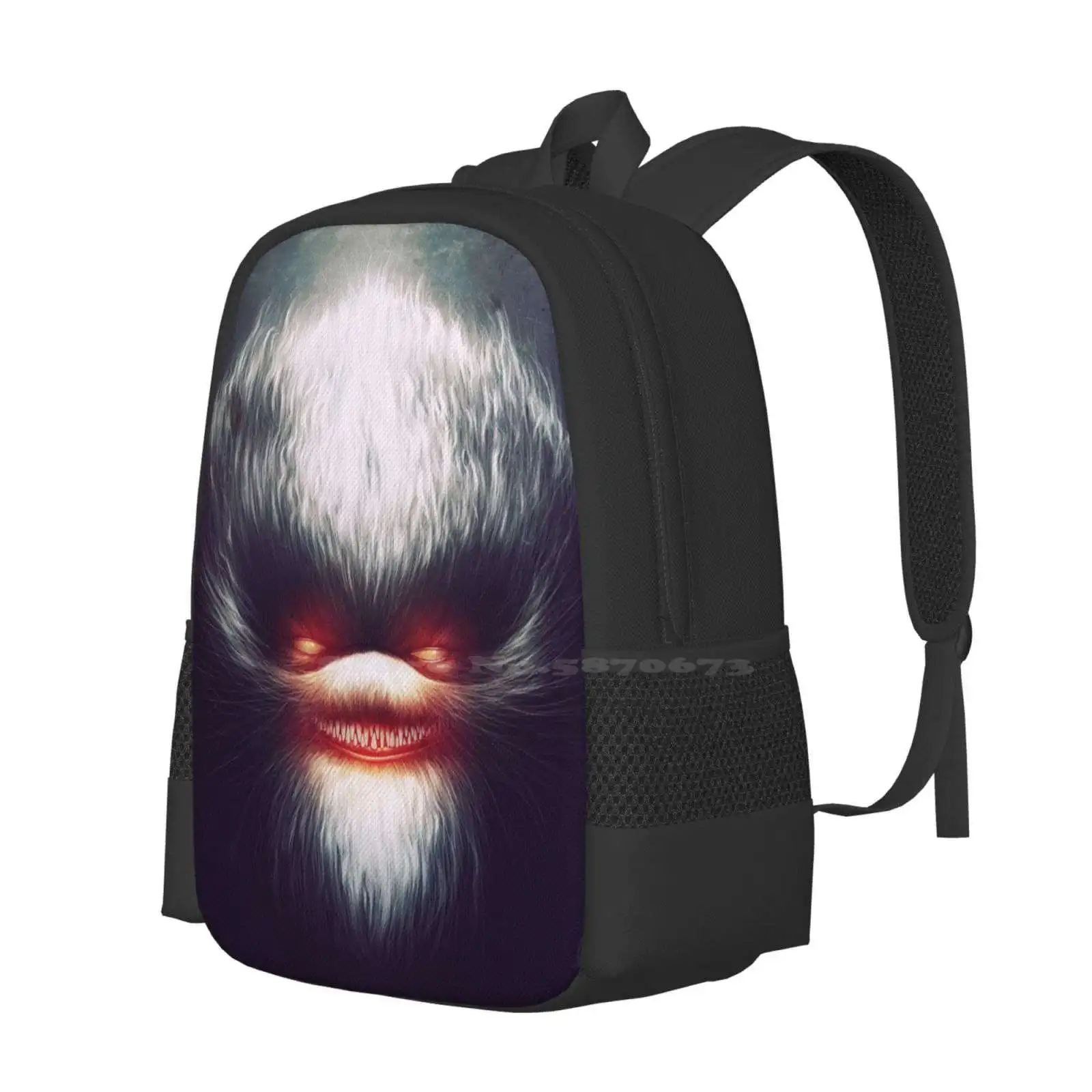 Furry Smile Hot Sale Schoolbag Backpack Fashion Bags Devil Hell Fantasy Bad Guy Man Creature Fur Teeth Angry Freak