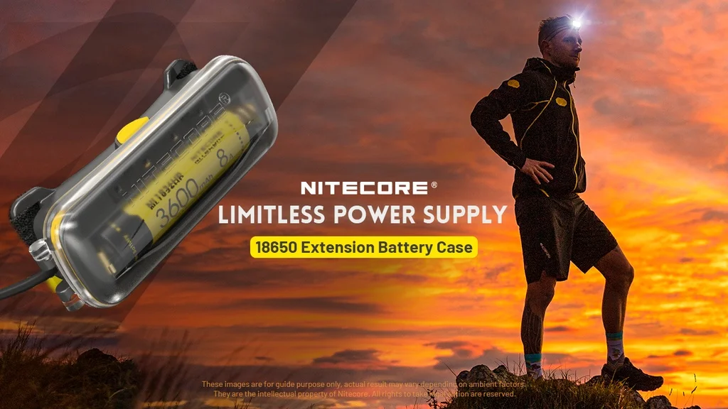 2024 Nitecore 18650 Extension Battery Case for NU40 NU43 NU45 NU50 NU53 Headlamp Accessories Not Include Battery Power Supply