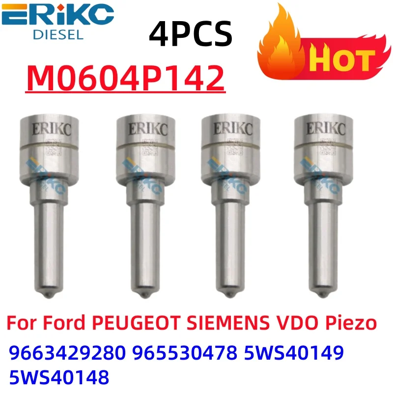 

4PCS Diesel Injector Nozzle M0604P142 Injector 9663429280 965530478 5WS40149 5WS40148 For Ford PEUGEOT SIEMENS VDO Piezo