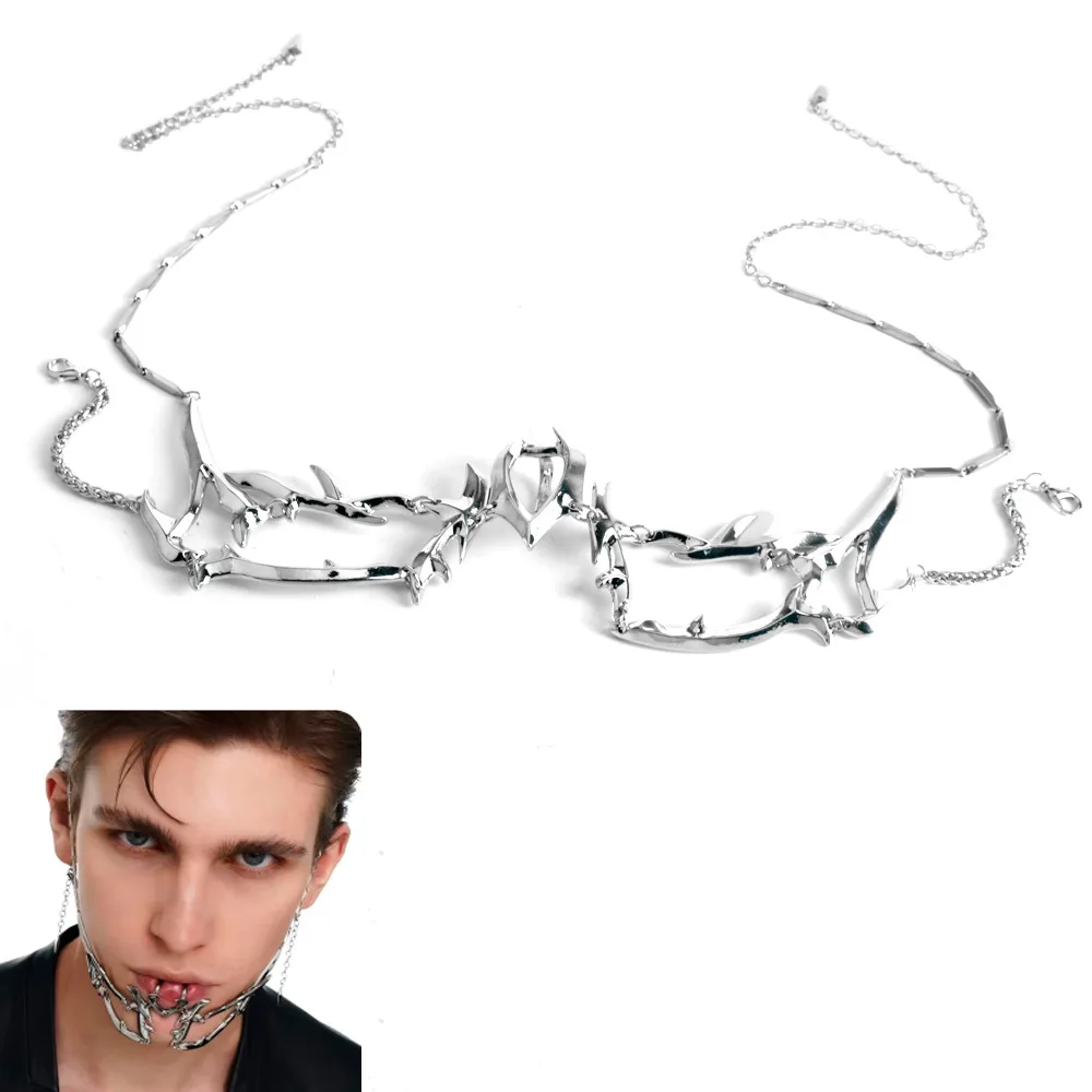 

Темный механический стиль, подвесная цепочка для лица, киберпанк, металлическое украшение для лица, аксессуары с кисточками