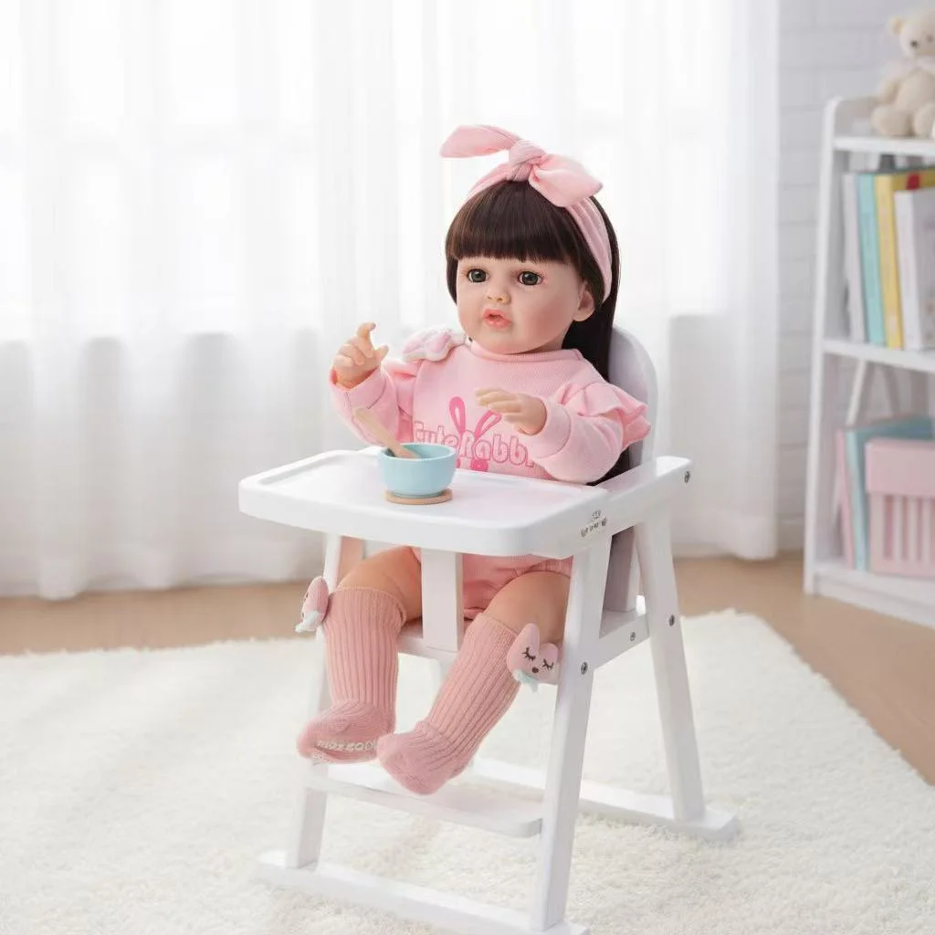 Cloveray 22-calowa Klasyczna Lalka Reborn z Pełnego Winylu, Realistyczna, Super Urocza Lalka Winylowa, Ręcznie Robiona Oryginalna Zabawka, Prezent Świąteczny dla Dziecka