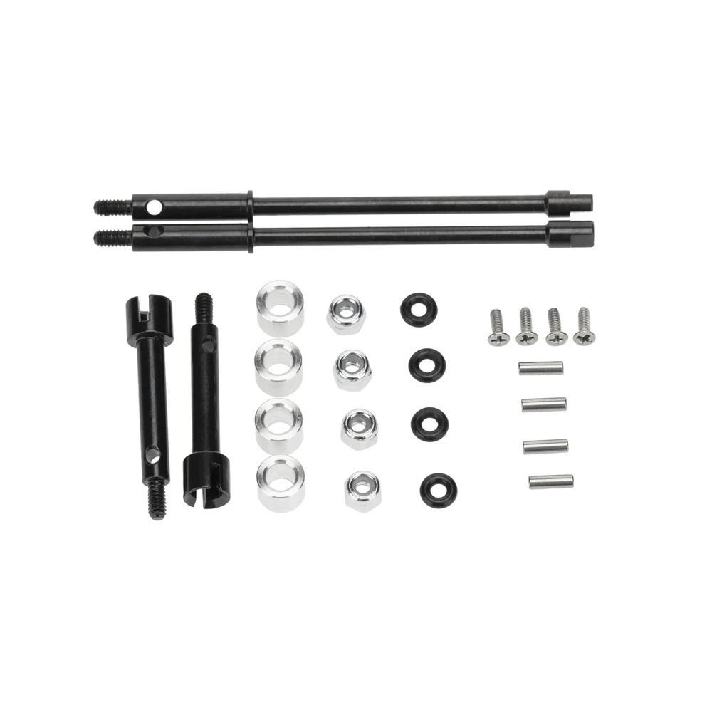 4mm Extended Widened Wheel Axle Kit Front Rear Full Set Modification Parts for Axial SCX24 90081 1/24 Crawler Car