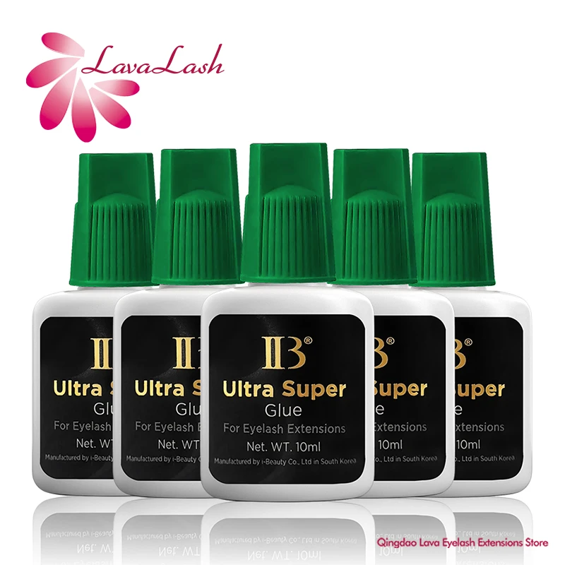

5 Bottles 10ml Korea IBeauty Ultra Super Glue Eyelash Extensions 2S Fast Drying IB Green Cap Lash Glue Makeup Tools Beauty Shop