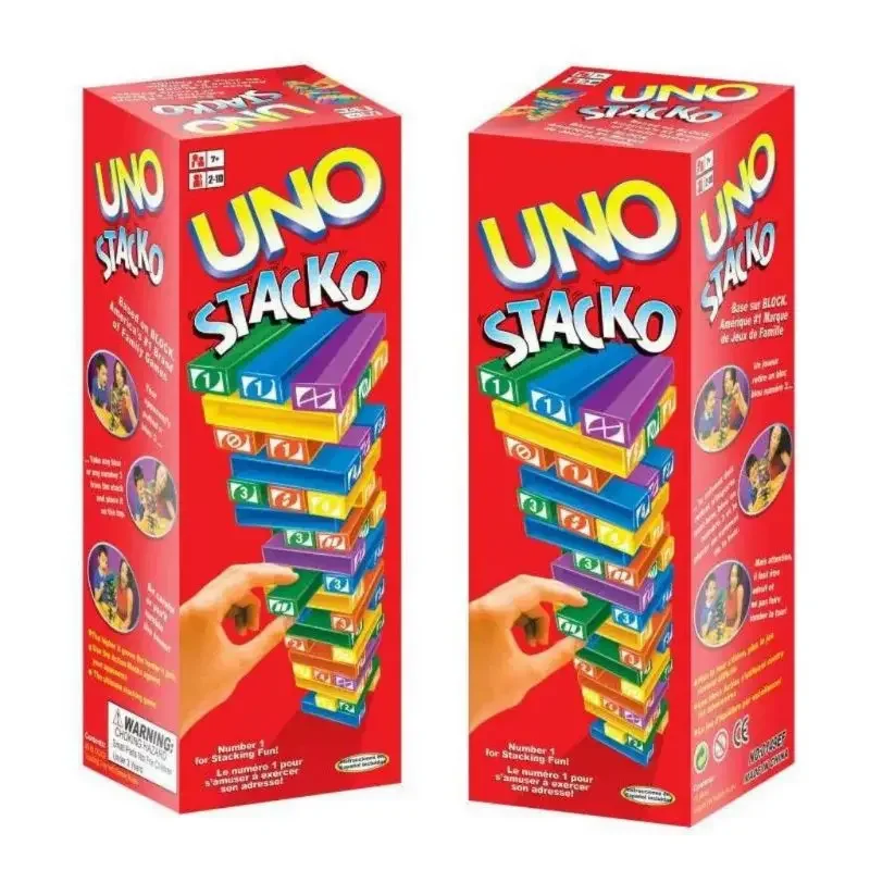 UNO Stacko Toys Card Board Games Family Entertainment Poker Party Early Education Puzzle Stackoed Blocks Toys Fun Game Gift