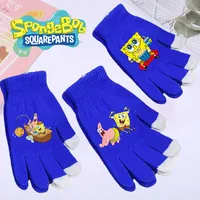 SpongeBob SquarePants Glove Outdoor Sports Skiing Biking Gloves Winter Warm Touchscreen Anime Five Finger Mittens Boy Girl Gift