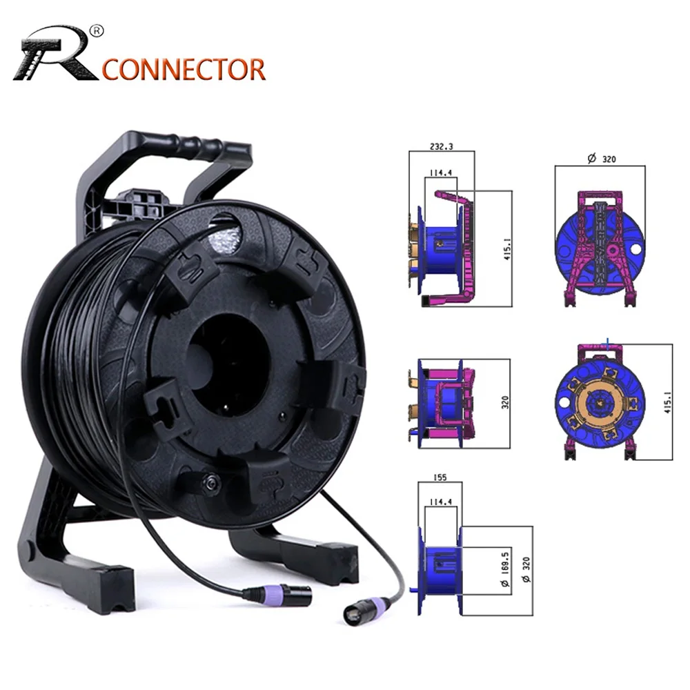 LED Display Connection Signal Cable,PCD310 with UTP Outdoor RJ45 Cat.6A Network Extension Cable Extender Winding Drum