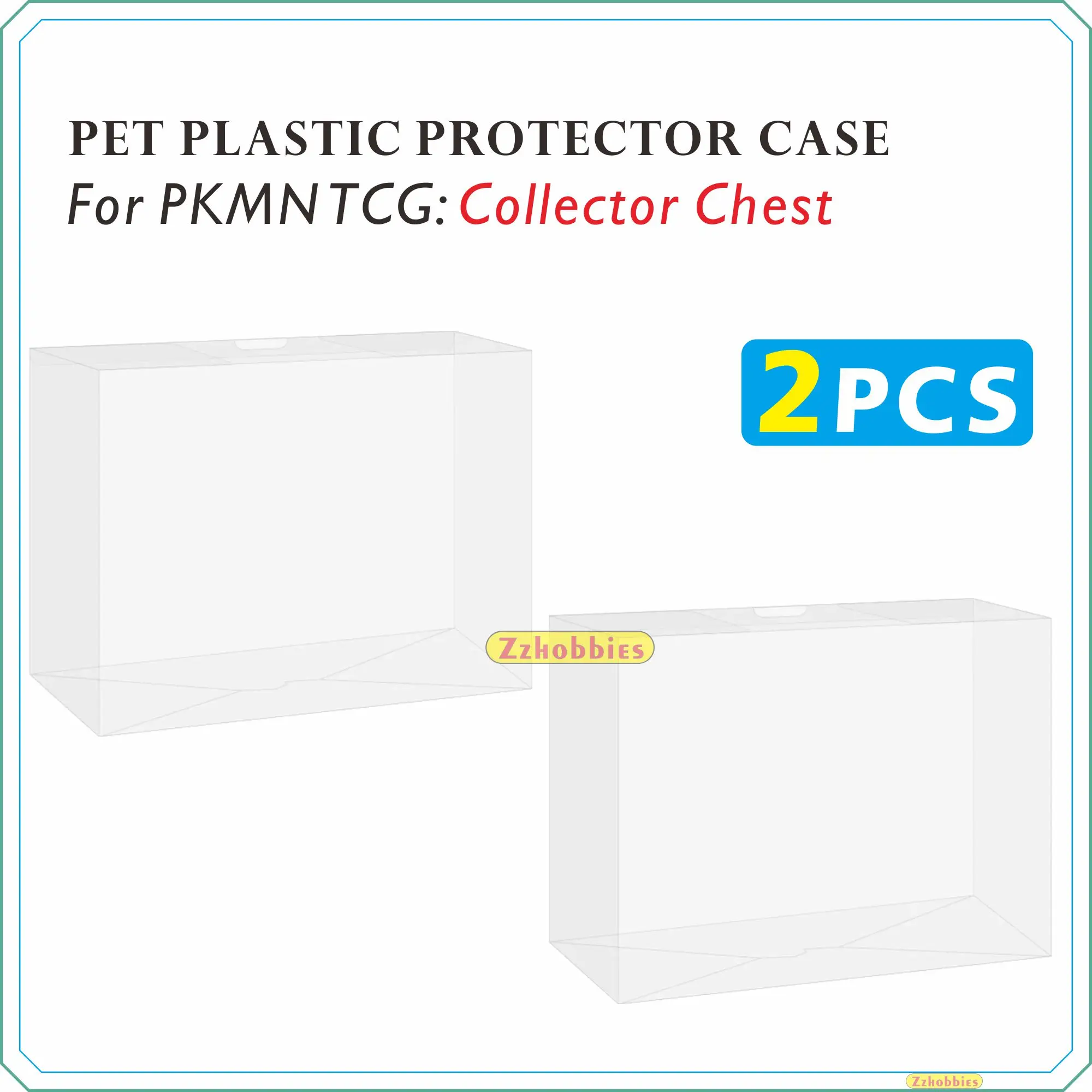 2PCS PET Plastic Protector Case 0.6mm Thick For PKMN TCG Collector Chest