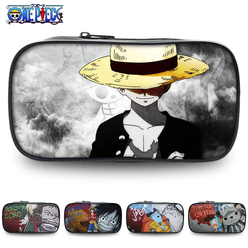 

Anime One Piece Peripherals Luffy Roronoa Zoro Pencil Bag School Students Cartoon Animation Pencil Box Children Birthday Gifts