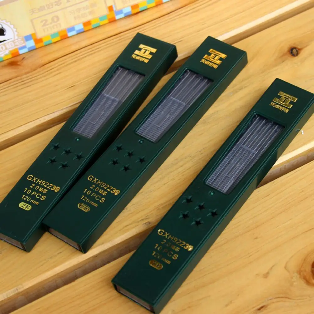 Pen Compasses Black 2.0mm Pencils Writing for School Supplies Student Stationery HB/2B Lead Mechanical Pencil Refill